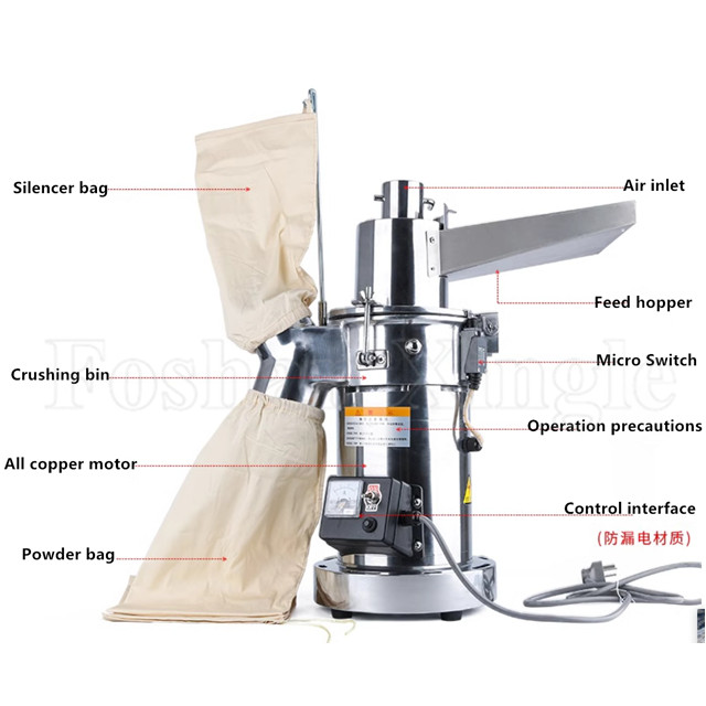 Traditional Chinese Medicine Herbal Powder Pulverizer Grinder Machine