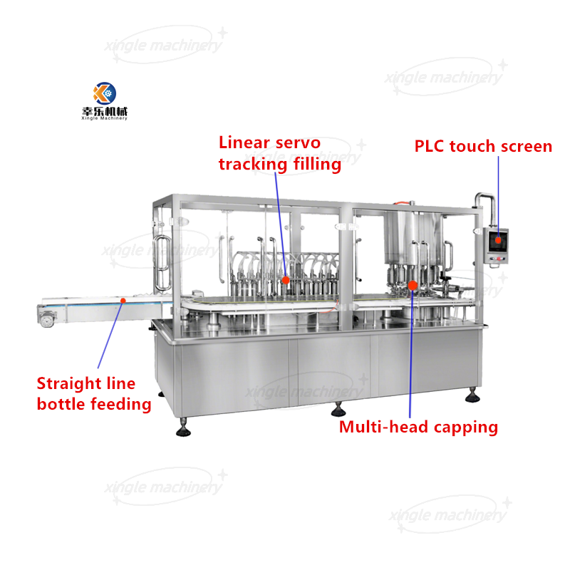 Auto Liquid Bottle Vial Servo Tracking Filling And Sealing Machine