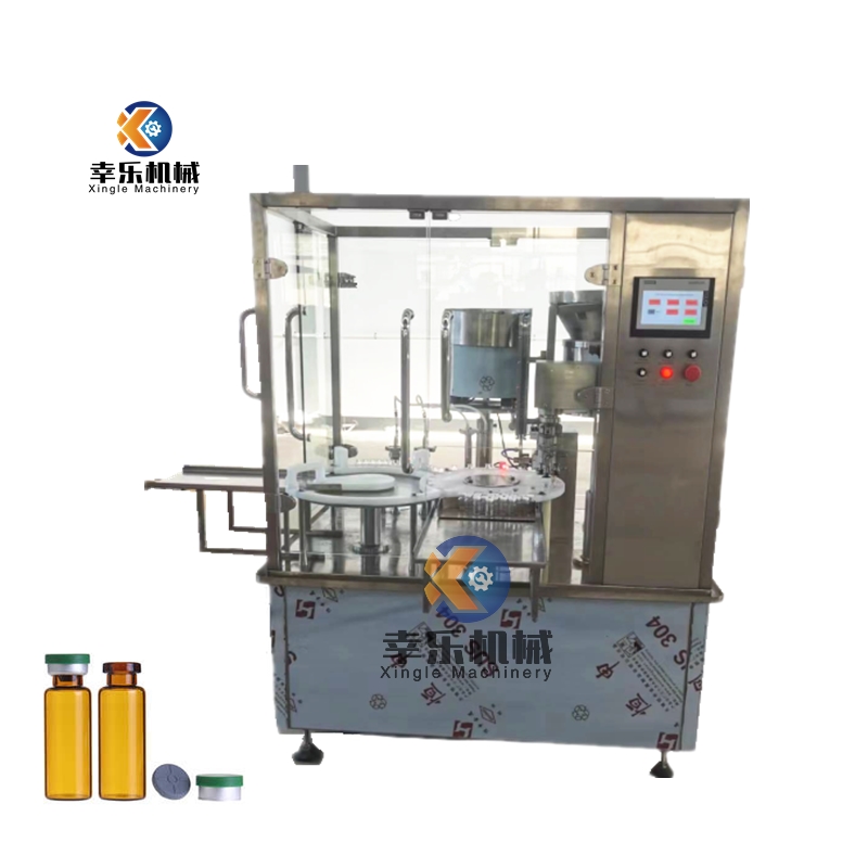 Double Head Cosmetic Liquid Vial Filling And Capping Machine