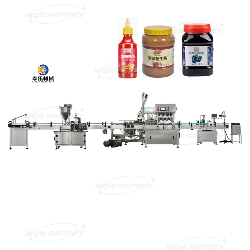 Automatic Bottle Jam Paste Filling Packaging Production Line