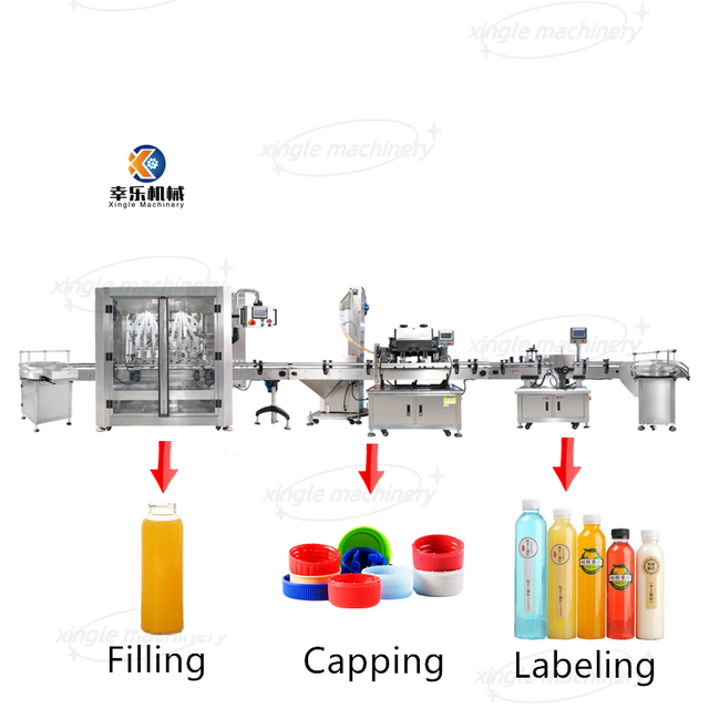 Customize Automatic Liquid Filling Capping And Labeling Machine Line