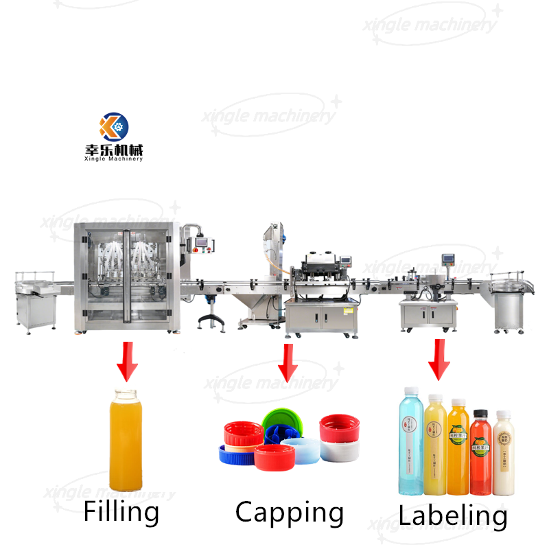 Customize Automatic Liquid Filling Capping And Labeling Machine Line