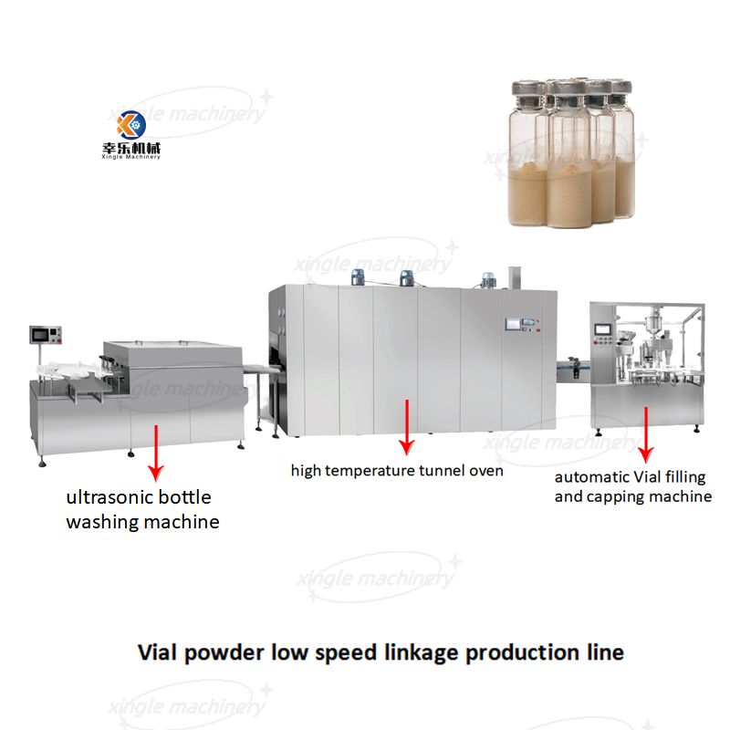 2-100ml Powder Low Speed Linkage Vial Filling Production Line