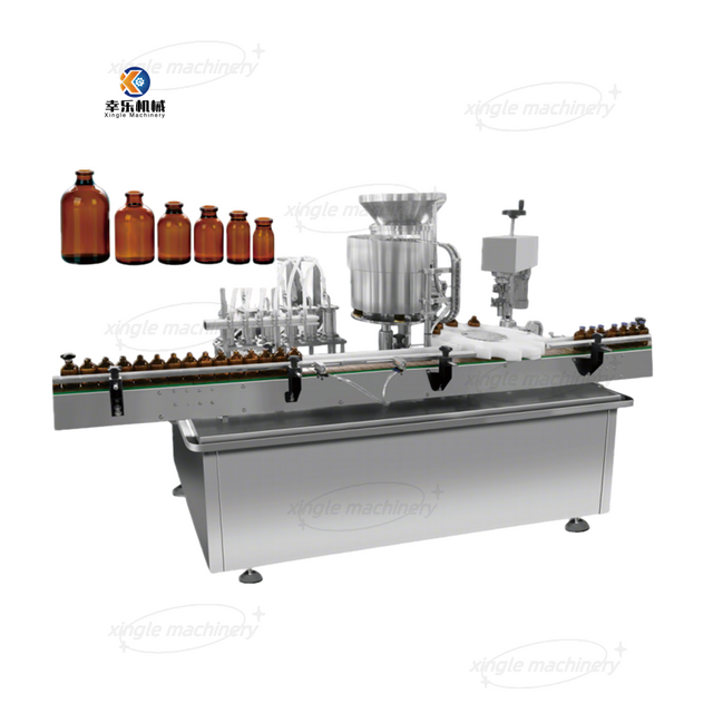 Linear Liquid 10-100ml Vial Filling Upper Plug Capping Machine