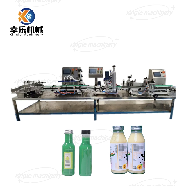 Desktop 4 Heads Liquid Filling Capping And Labeling Machine