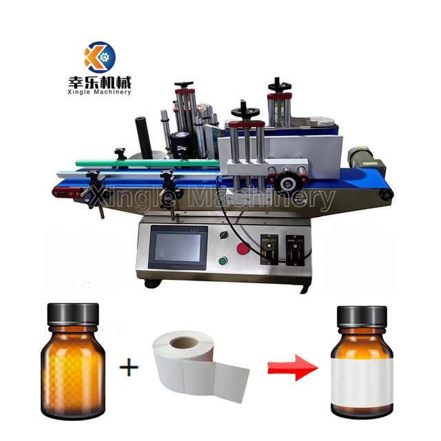 Small Desktop Round Bottle Labeling Machine With Touch Screen