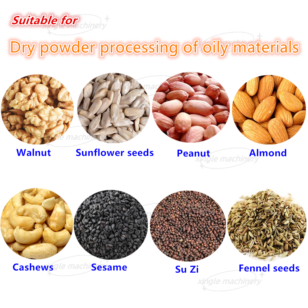 Automatic Oily Material Peanut Spice Nut Almond Grinder Machine