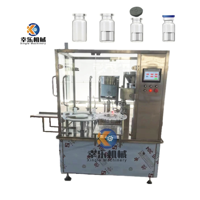 Double Head Cosmetic Liquid Vial Filling And Capping Machine