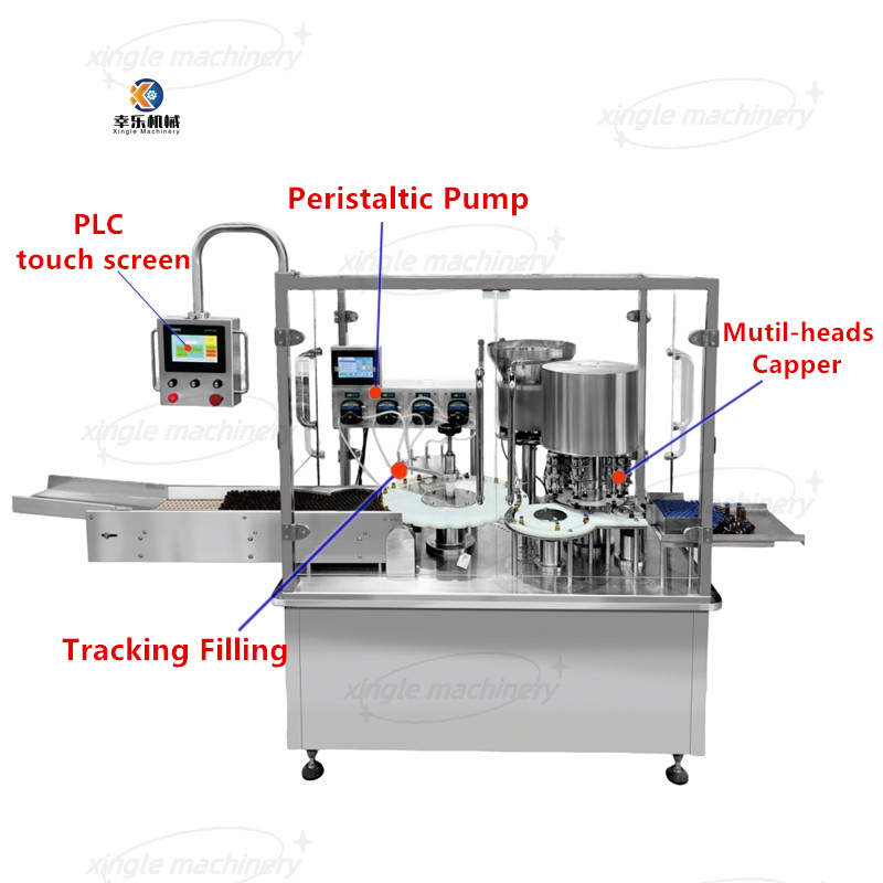 Rotary Automatic Oral Liquid Syrup Vial Filling And Capping Machine