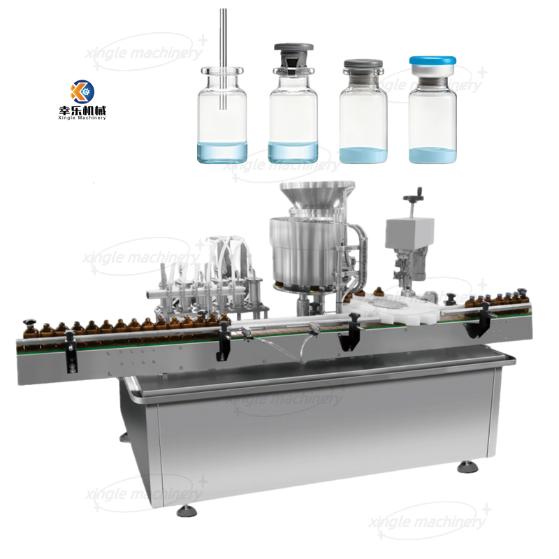 Linear Liquid 10-100ml Vial Filling Upper Plug Capping Machine