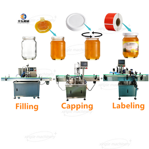 Plastic Glass Jar Bottle Bottling Jam Honey Automatic Filling Line