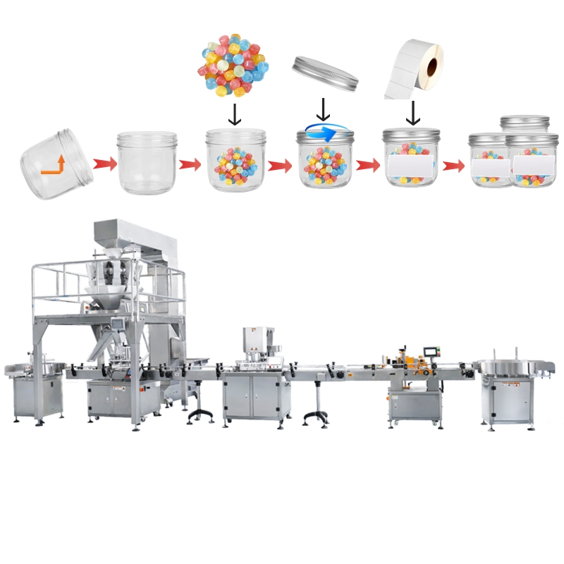 Automatic Bottling Packing Nuts Food Granules Filling Line