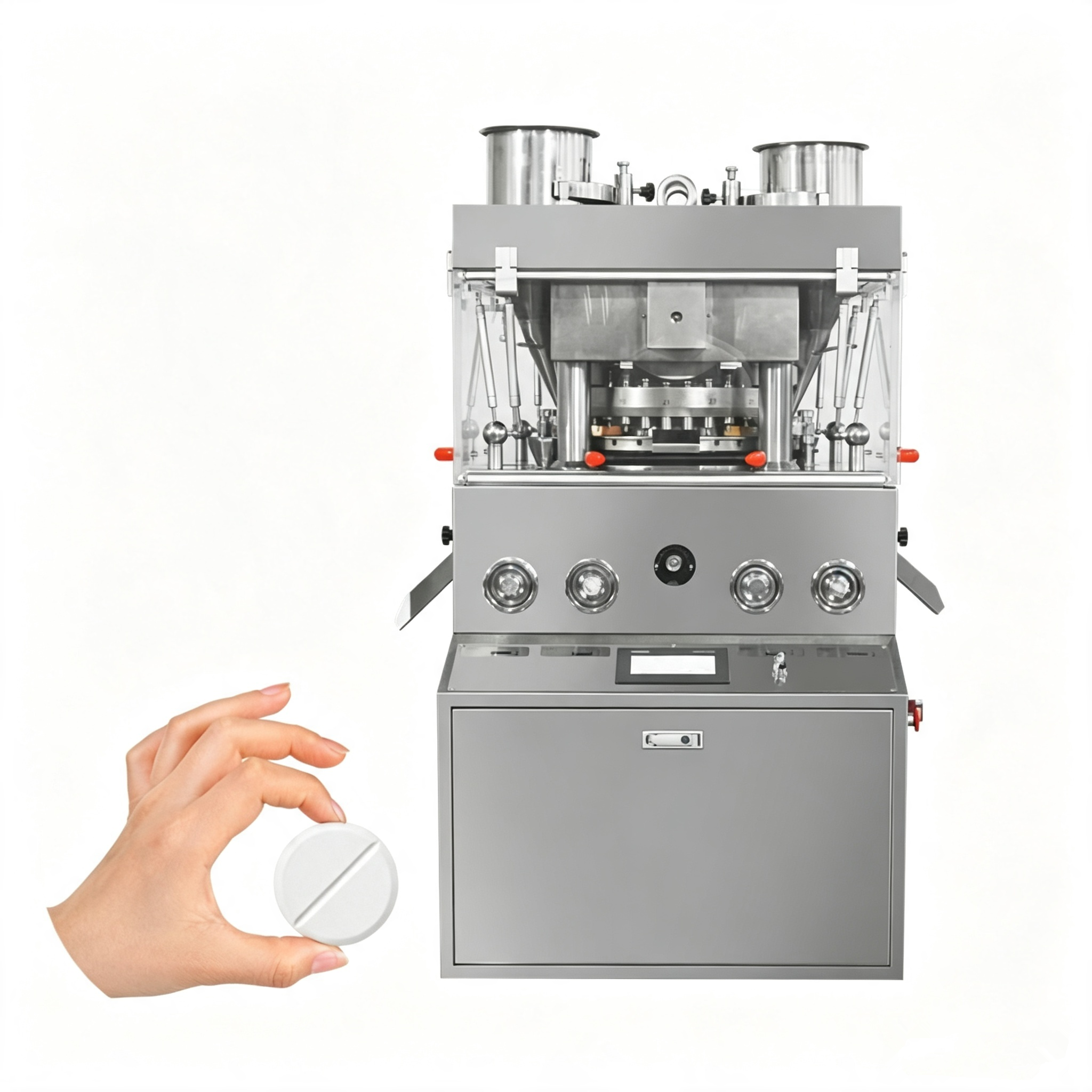 Stainless steel pharmaceutical double-press tablet press