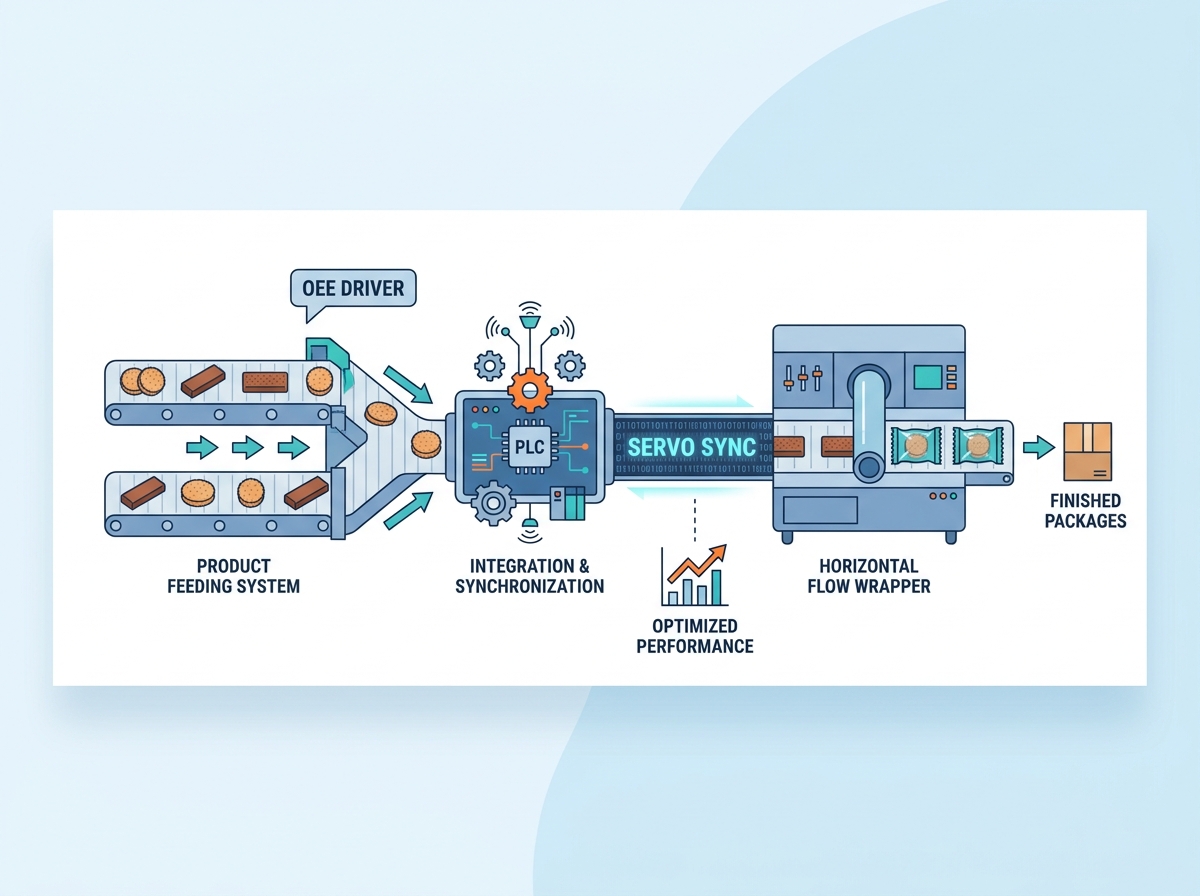 Automatic flow wrapping lines infeed specification