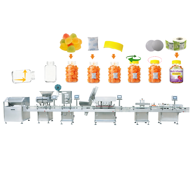 Capsule Tablet Counting Capping And Labeling Bottling Production Line
